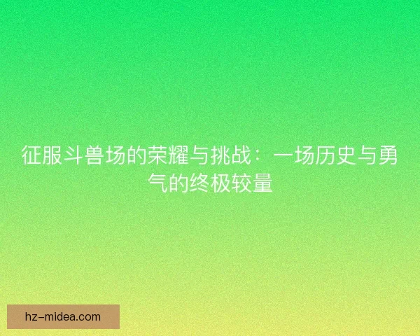 征服斗兽场的荣耀与挑战：一场历史与勇气的终极较量